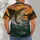 Leaping Bass at Sunset for Lakeside Fishing and Outdoor Adventure Trips All-over Print Unisex T-shirt - 6