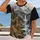 Deer Waterfall Mountain Scenery for Hiking, Camping and Outdoor Adventures All-over Print Unisex T-shirt - 2