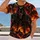 Hellfire Three-Wolf Scene for Halloween Hiking and Hunting Outdoor Enthusiasts All-over Print Unisex T-shirt - 2