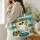 Tropical Ghost With Palm Trees for Summerween Beach Days and Spooky Season Fun Quilted Tote Bag - 3