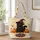 Black Cat in Witch Hat with Pumpkins for Spooky Autumn Halloween and Cat Lovers Quilted Tote Bag - 1