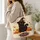 Black Cat in Witch Hat with Pumpkins for Spooky Autumn Halloween and Cat Lovers Quilted Tote Bag - 3
