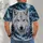 Blue-Eyed Arctic Wolf in Snowy Forest for Winter Outdoor Adventures All-over Print Unisex T-shirt - 4