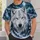 Blue-Eyed Arctic Wolf in Snowy Forest for Winter Outdoor Adventures All-over Print Unisex T-shirt - 6