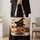 Witch Hat Black Cat and Pumpkins for Spooky Autumn Nights and Halloween Gift Giving Quilted Tote Bag - 4