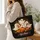 Friendly Halloween Ghosts With Pumpkins for Autumn Classroom Gifting and Teachers Quilted Tote Bag - 3