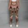 Vintage Rose And Moss Green Floral Stripes For Romantic Spring Getaways Leggings - 4
