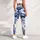 Blue and Ivory Peony Blooms for Everyday Style and Relaxed Weekend Outings for Women Leggings - 4