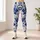 Blue and Ivory Peony Blooms for Everyday Style and Relaxed Weekend Outings for Women Leggings - 6