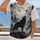 Howling Wolf, Raven and Full Moon Woodland Scene for Gothic Night Nature Lovers All-over Print Unisex T-shirt - 2