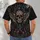 Gothic Winged Skull and Crimson Roses for Halloween and Dark Romantic Style All-over Print Unisex T-shirt - 4