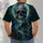 Gothic Skull, Moonlit Castle And Roses For Dark Fantasy Nightlife Style Fans All-over Print Unisex T-shirt - 4