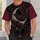 Gothic Bat Crescent Moon and Burgundy Roses for Halloween Night, Dark Romantic Style All-over Print Unisex T-shirt - 6