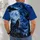 Moonlit Wolf and Raven Forest Scene for Nighttime Nature Lovers and Wildlife Fans All-over Print Unisex T-shirt - 4