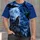 Moonlit Wolf and Raven Forest Scene for Nighttime Nature Lovers and Wildlife Fans All-over Print Unisex T-shirt - 1