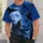 Moonlit Wolf and Raven Forest Scene for Nighttime Nature Lovers and Wildlife Fans All-over Print Unisex T-shirt - 6