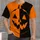 Smiling Jack-O'-Lantern Halloween Color Block for Festive October Celebrations All-over Print Unisex T-shirt - 1