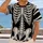 Monochrome Skeleton Ribcage and Bone Anatomy for Halloween Gothic Style Enthusiasts All-over Print Unisex T-shirt - 2