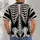 Monochrome Skeleton Ribcage and Bone Anatomy for Halloween Gothic Style Enthusiasts All-over Print Unisex T-shirt - 4