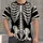 Monochrome Skeleton Ribcage and Bone Anatomy for Halloween Gothic Style Enthusiasts All-over Print Unisex T-shirt - 1