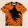 Orange Ghost And Bat Halloween Scene For Spooky October Celebrations All-over Print Unisex T-shirt - 5