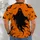 Orange Ghost And Bat Halloween Scene For Spooky October Celebrations All-over Print Unisex T-shirt - 4