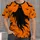 Orange Ghost And Bat Halloween Scene For Spooky October Celebrations All-over Print Unisex T-shirt - 1