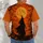 Lantern Witch Beneath a Harvest Moon for Halloween Night Celebrations and Autumn Gatherings All-over Print Unisex T-shirt - 4