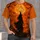 Lantern Witch Beneath a Harvest Moon for Halloween Night Celebrations and Autumn Gatherings All-over Print Unisex T-shirt - 1