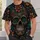 Ornate Floral Sugar Skull with Teal Blooms for Bold Everyday Alternative Style Wear All-over Print Unisex T-shirt - 6