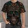 Ornate Floral Sugar Skull with Teal Blooms for Bold Everyday Alternative Style Wear All-over Print Unisex T-shirt - 1