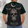 Gothic Sugar Skull and Moonlit Florals for Halloween Nights and Alternative Style All-over Print Unisex T-shirt - 4