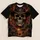 Flames Western landscape Fiery Cowboy Skull and Desert Rider for Western Nights, Ranch All-over Print Unisex T-shirt - 5