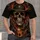 Flames Western landscape Fiery Cowboy Skull and Desert Rider for Western Nights, Ranch All-over Print Unisex T-shirt - 1