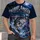 Patriotic Bass Fishing Under Moonlit Skies for Anglers and Autumn Nights All-over Print Unisex T-shirt - 1