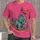 Horned Dinosaur and Ringed Planet Scene for Everyday Space Adventure Fans All-over Print Unisex T-shirt - 1