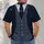Navy Tweed Gentleman Vest Look for Office Days and Elegant Evening Style for Men All-over Print Unisex T-shirt - 4