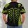 Neon Green Skeleton Rib Cage and Skull for Halloween Horror Party Season All-over Print Unisex T-shirt - 4