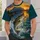Largemouth Bass at Sunset with Mountain Lake Scenery for Outdoor Anglers and Lake Lovers All-over Print Unisex T-shirt - 6