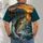 Largemouth Bass at Sunset with Mountain Lake Scenery for Outdoor Anglers and Lake Lovers All-over Print Unisex T-shirt - 4