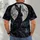 Moonlit Gothic Hare Beneath a Full Moon for Dark Fantasy Nights and Woodland Dreamers All-over Print Unisex T-shirt - 4