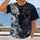 Monochrome Twin Dragon Motif for Outdoor Adventures, Travel and Streetwear Style All-over Print Unisex T-shirt - 2
