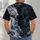 Monochrome Twin Dragon Motif for Outdoor Adventures, Travel and Streetwear Style All-over Print Unisex T-shirt - 4