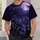Moonlit Purple Graveyard Scene for Halloween Parties and Mysterious Gothic Style All-over Print Unisex T-shirt - 6