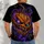 Glowing Purple-Eyed Pumpkin Monster for Halloween Nights and Spooky Autumn Gatherings All-over Print Unisex T-shirt - 4