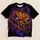 Glowing Purple-Eyed Pumpkin Monster for Halloween Nights and Spooky Autumn Gatherings All-over Print Unisex T-shirt - 5
