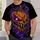 Glowing Purple-Eyed Pumpkin Monster for Halloween Nights and Spooky Autumn Gatherings All-over Print Unisex T-shirt - 6