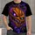 Glowing Purple-Eyed Pumpkin Monster for Halloween Nights and Spooky Autumn Gatherings All-over Print Unisex T-shirt - 1