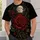 Crimson Thorned Rose Beneath a Full Moon for Gothic Romance and Dark Botanical Lovers All-over Print Unisex T-shirt - 6