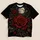 Crimson Thorned Rose Beneath a Full Moon for Gothic Romance and Dark Botanical Lovers All-over Print Unisex T-shirt - 5